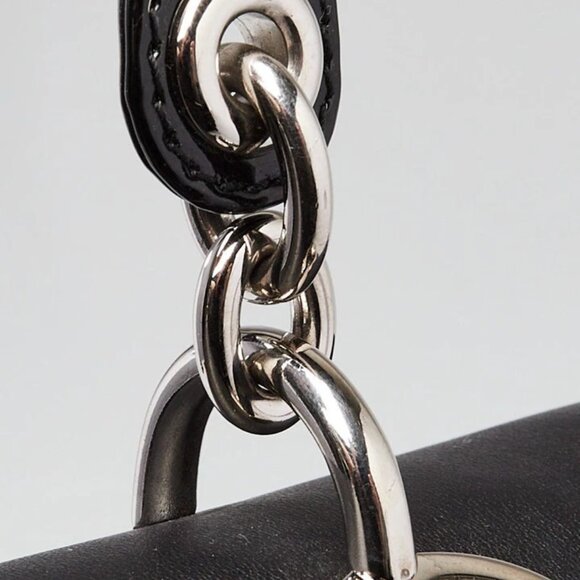 Christian Dior Black Calfskin/Patent Leather Be Dior Small Flap Bag 845-050725 - Picture 7 of 12